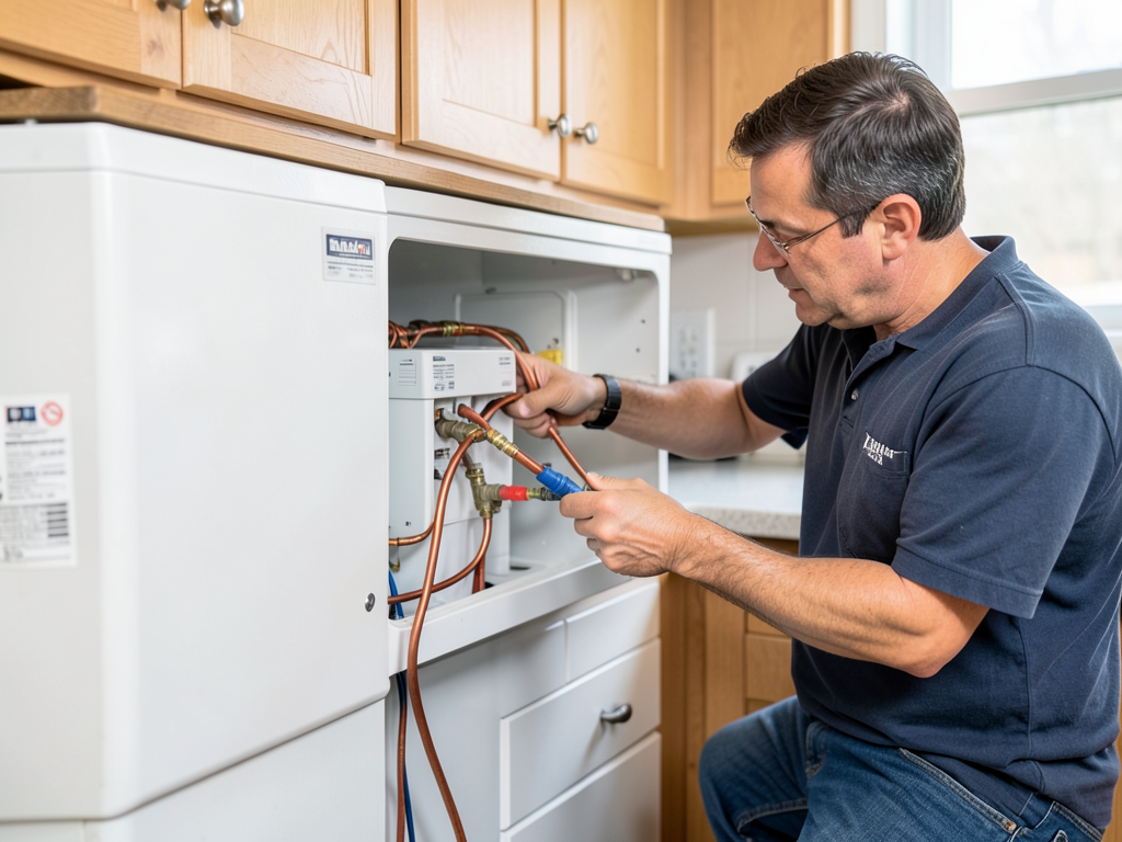 Professional ice maker line installation for your